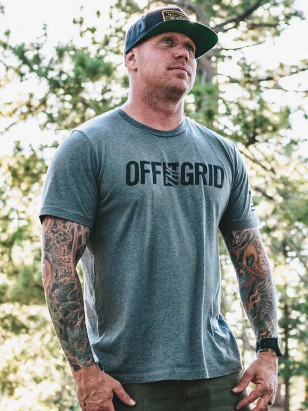 Off The Grid Surplus Off The Grid Solid Logo S/S Tee Shirt - Deep Heather
